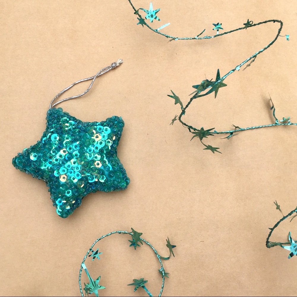Celestial Bundle .• Sequin Star Ornament + Metallic Garland